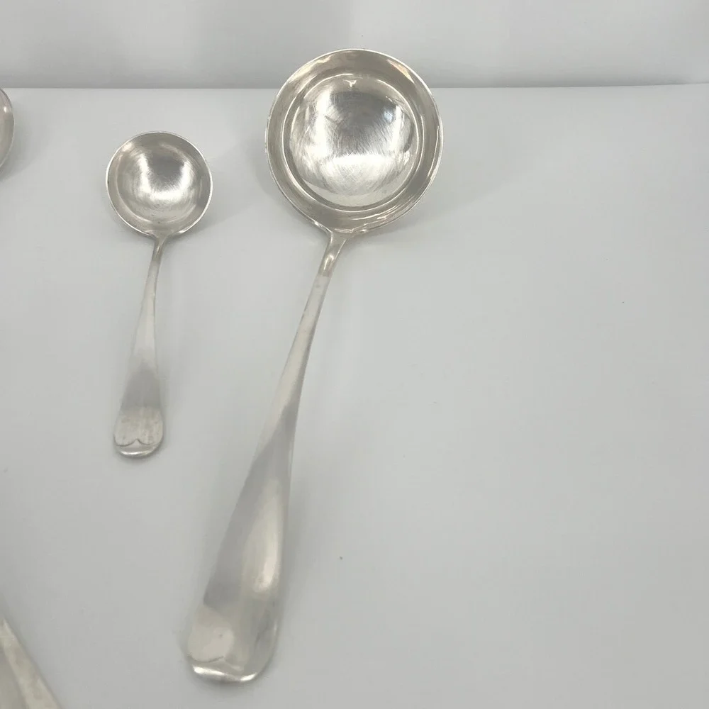 W&S Flatware Set Silver Plate Triple Plate Hotel Grade 14pc Ladle Fork Spoon